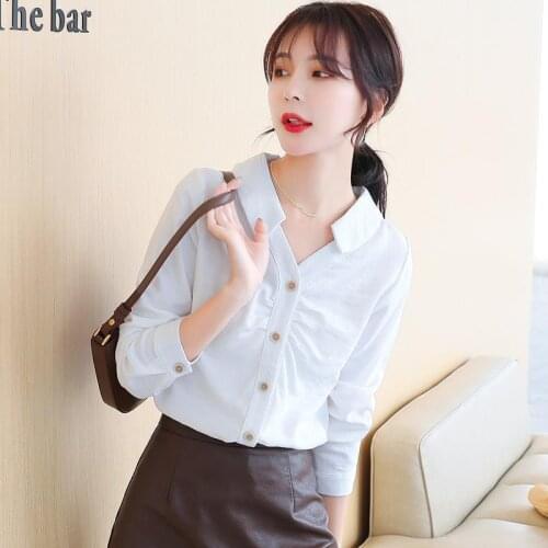 Regular/Chiffon Shirt for Women Fall V-neck Top for Women Blouse Women Blusas Ropa De Mujer