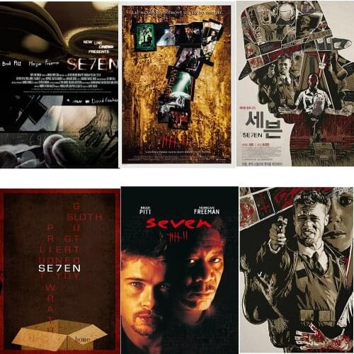 SE7EN movie Poster Clear Image Wall Stickers Home Decoration Good Quality Prints White Coated Paper home art Brand
