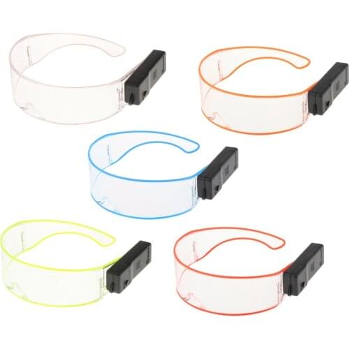 LED Visor Glasses Cybergoth Party Eyewear Sunglasses Goggles for Cosplay and Festivals Accessories