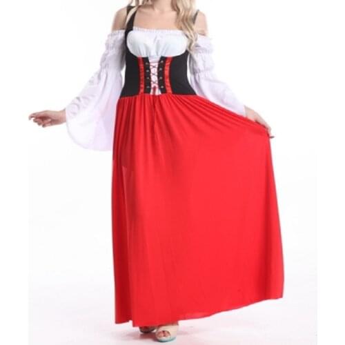 Free shipping High Quality New Arrival Custom fancy dress Beer Maid Wench German Oktoberfest Dress Costume plus size S-6XL