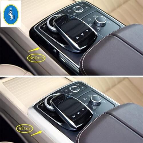 Yimaautotrims Auto Accessory Central Control Gear Shift Box Multimedia Cover Trim Fit For Mercedes Benz GLE W166 2016 2017 2018