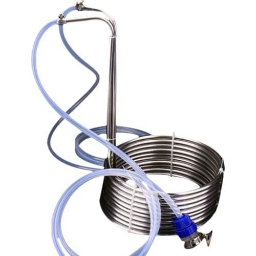 YUEWO Wort Chiller Food Grade Immersion 304 Stainless Steel Wort Chiller for Beer Brewing