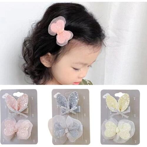 2PCS Alligator Hair Clips Glitter Cute Duckbill Clips Hair Barrettes Girls Sweet Hairpins Hair Clips Fashion Hair Accessories