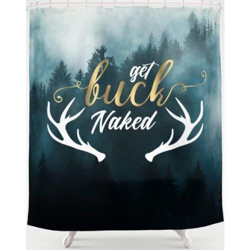 Get Buck Naked Bathroom Curtain Shower Curtain Waterproof Polyester Fabric 72 x 78 inches Set with Hook Bathroom Curtain