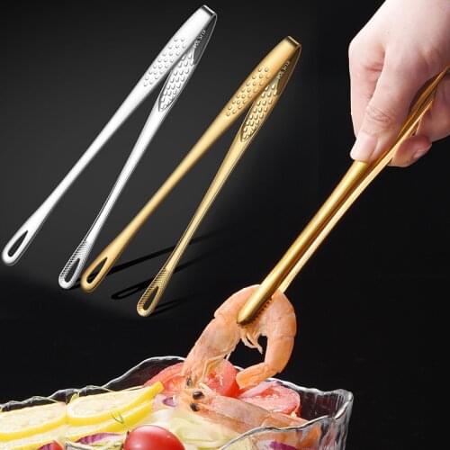 24cm/28cm Stainless Steel Food Tongs Long Handle Anti-Scald Steak Barbecue Clamp Cooking Clip Grill Tool Kitchen Accessories