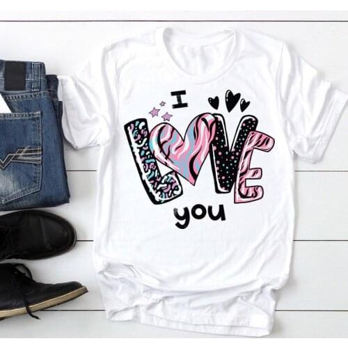 Women Leopard Love Sweet Cute Short Sleeve Fashion Cartoon Summer Graphic T Top Lady Print Tee Female Tshirts Clothes T-Shirt