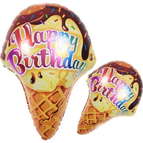 10pcs/lot Birthday Cake Helium Balloon Icecream Happy Birthday Foil Balloons Children Birthday Party Decorations Air Balls