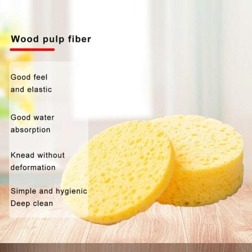 100pcs Natural Wood Pulp Sponge Compress Cosmetic Puff Facial Washing Sponge Face Care Cleansing Makeup Remover Tools