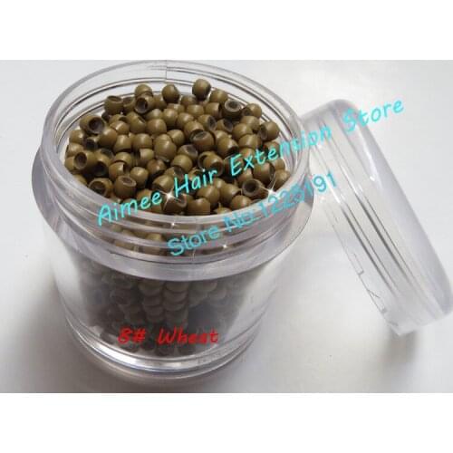 1000pcs/lot silicone Nano ring for Hair Extensions micro rings 3.0mm nano beads Smallest silicone Nano rings links Wheat