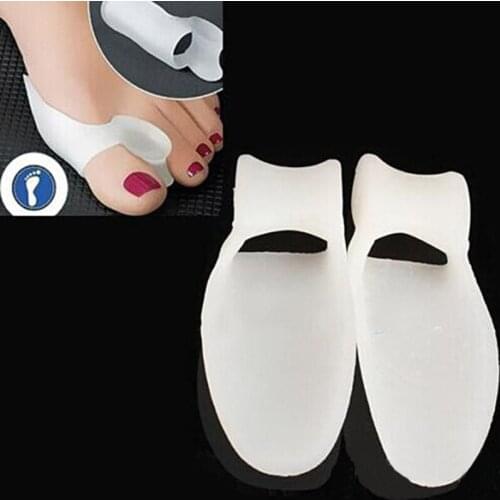 2pcs=1pair Silicone Foot Massager Toe Separator Fingers Thumb Valgus Protector Bunion Adjuster Hallux Valgus Guard Feet Care