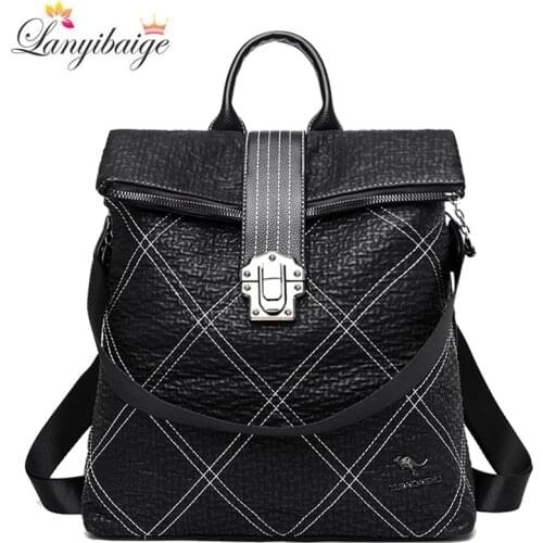 2020 Luxury Brand Women Backpack High Quality Leather Backpacks Travel Backpack Fashion School Bags for Girls mochila feminina