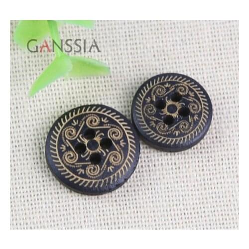 30pcs/lot Vvintage Round Wooden Buttons Sewing button for garment(SS-109)