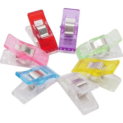 Chenkai 50PCS PVC Plastic Clover Wonder Quilt Quilting Binding Clamps Clips for Patchwork Overlocker Sewing DIY Accessories
