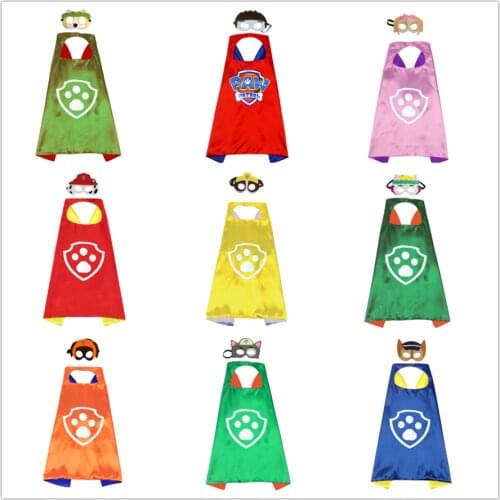 70*70cm Paw Patrol Toys Set Cape Cloak Cosplay Cartoon Paw Patrol Birthday Gifts Christmas Halloween Party Decoration Kids Toy