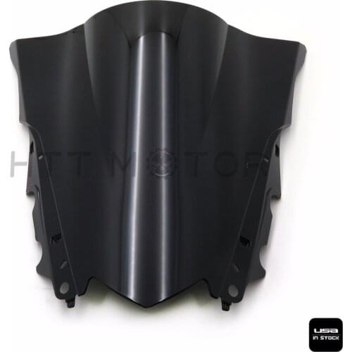 Aftermarket free shipping motorcycle parts Double Bubble Windscreen Windshield ABS for Yamaha YZF R3 R25 2015-2016 Black 15 16