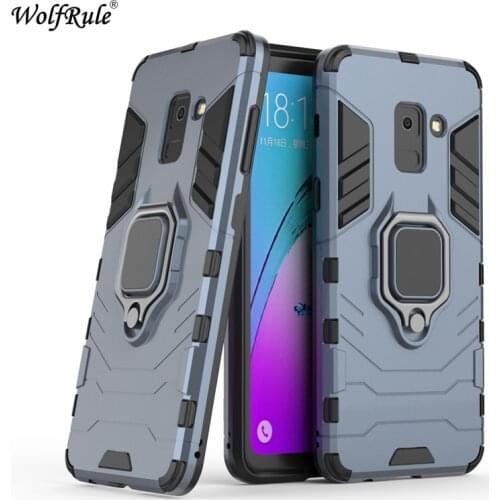 Car Phone Holder Magnetic Case For Samsung Galaxy A8 2018 Case 5.6" Finger Ring Armor Stand Cover For Samsung A8 2018 A530 Funda