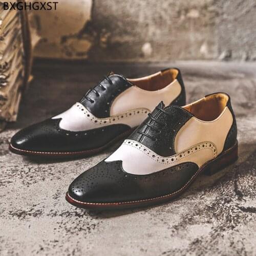 Brown Brogue Shoes Men Luxury Brand Leather Shoes Men Formal Fashion Weddings Shoes for Men 2021 Chaussure Homme Zapatos Hombre