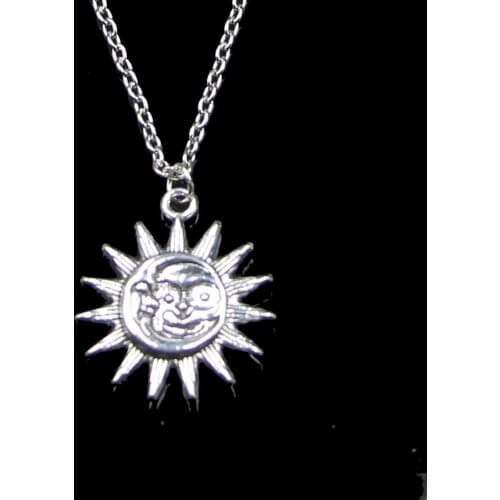 Fashion 28*25mm Double Sides Sun Moon Pendant Necklace Link Chain For Female Choker Necklace Creative Jewelry party Gift