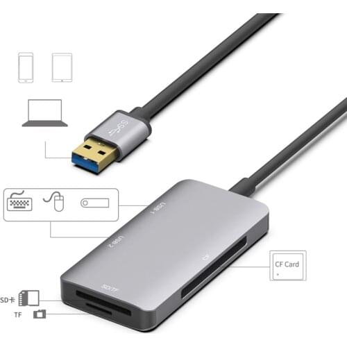 Multi Stripe usb hub for Mobile Phone Smart PD with Card Reader hubs Dock for apple and Microsoft laptop