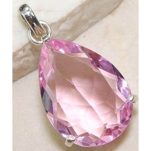 Elegant Pink Big Crystal Zircon Water Drop Pendants for Women Fashion Jewelry Wedding Engagement Pendant Accessories (no chains)