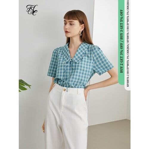 Женские рубашки в клетку FANSILANEN China At AliExpress