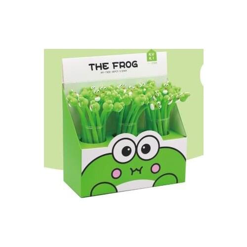 1Pen Cartoon Frog Korea Stationery Black Ink 0.5mm Gel Pen School Office Supplies Lovely Gift For Children Kawaii Writing Supply