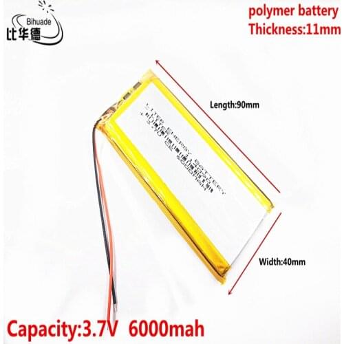 Good Qulity Liter energy battery 3.7V,6000mAH 114090 Polymer lithium ion / Li-ion battery for tablet pc BANK,GPS,mp3,mp4