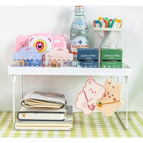 Concise Style And Practical Plastic Folding Storage Rack Portabley Multi-functional Finishing Rack Desktop