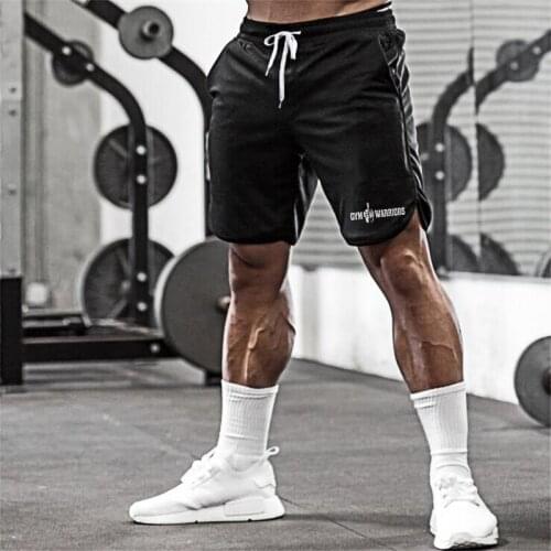 Summer Brand Quick Dry Mesh Fitness Shorts Men Gym Knee Length Bodybuilding Active Shorts Joggers Workout Sweat Short Pants