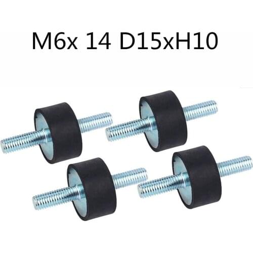 M6x14 D15XH10 Rubber Mounts Male Anti Vibration Silent block Car Boat Bobbins For Air compressors Engines Water Pumps etc