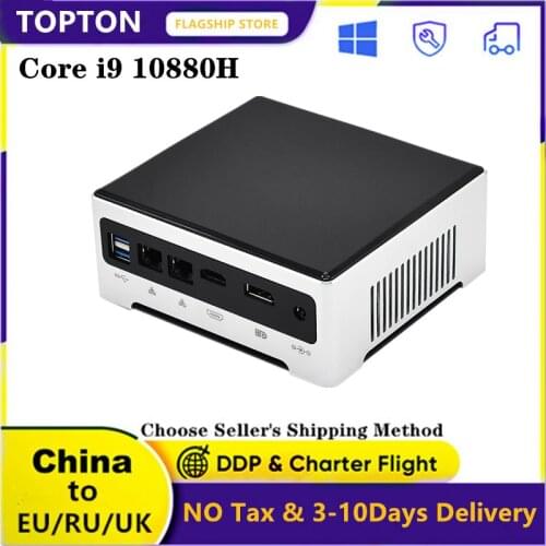 TOPTON 10th Gen Intel Mini PC Core i9 10880H 9880H M.2 SSD Computer Gamer Windows PC For Office Student AC WiFi 2xLan 6xUSB3.0