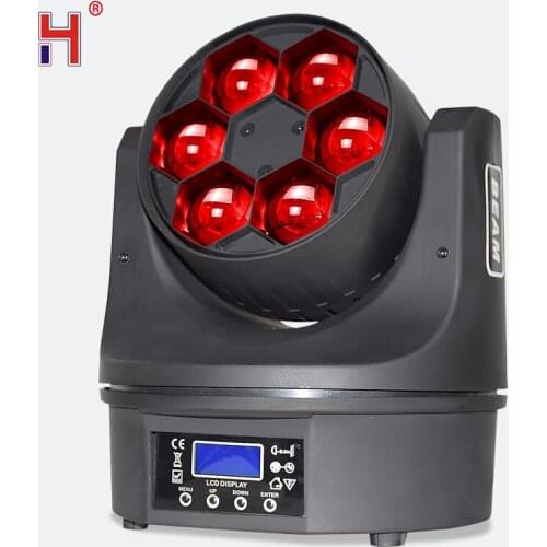 Mini LED Bee Eye 6X15w Beam Wash Moving Head DMX Lights With DMX512 Controller Rotating Effect For DJ Party Nightclub