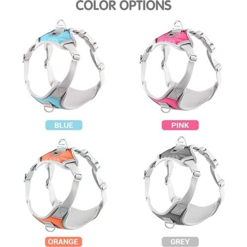 Dog Harness Soft Adjustable Reflective Puppy Harness Pet Walk Out Harnesses Vest Collar Hand Strap for Small Medium Dogs 2021