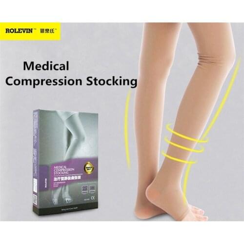 Cheap Price High Quality Medical Varicose Elastic Socks/tight Medical Compression Stockings Above Knee Open/Close Toe