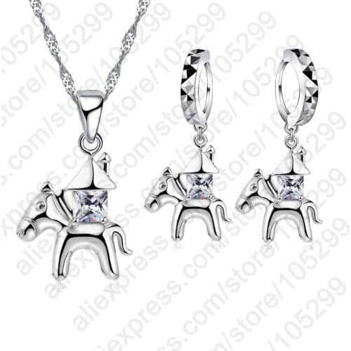 New Sale Fashion Cubic Zircon Earrings And Necklaces Jewewlry Set For 925 Sterling Silver Women Wedding Gifts Free Shipping