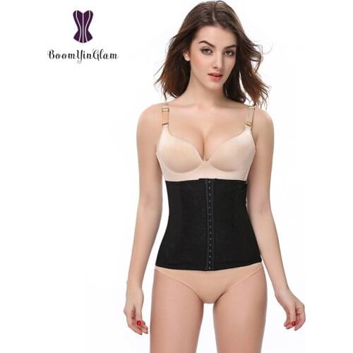 Wholesale thin style plus size 3 hooks lace waist trainer slimming tummy floral underbust corset for weight loss 884
