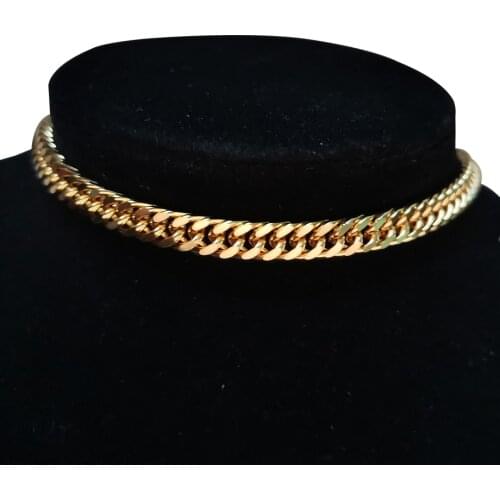 Punk Hip Hop Curb Cuban Thick Short Chain Choker Necklace Men Gold Color Minimalist Chunky Collar Necklace Women Jewelry Party
