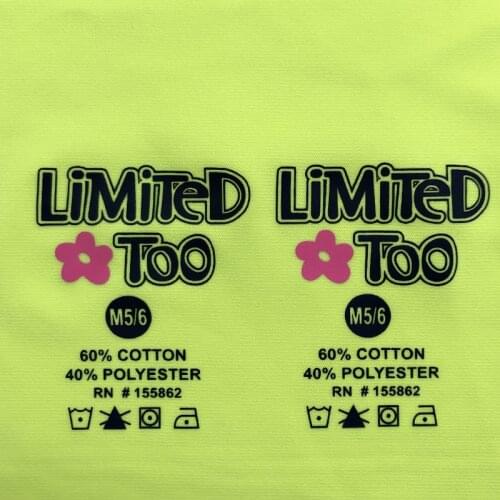 Custom Clothing Thermal Transfer Labels for Underwear Care Labels for T-shirt Heat Transfer Size Number Tags for Iron on Tag