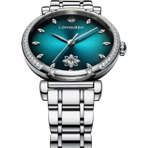 Sapphire Ladies Watch LONQUEEN Woman Quartz Watch Steel Womens Watch Luxury Gift Box Chinese Style Wristwatches Dropship