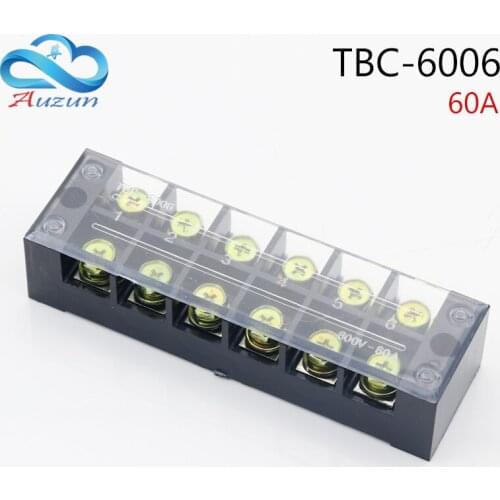 TBC-6006 Terminal Blocks Fixed Terminals High Current 60A 6P Terminal Blocks Copper Contact