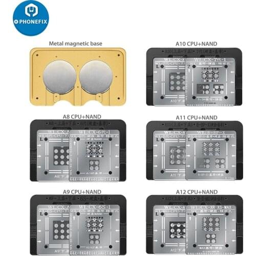 WL BGA Reballing Stencil Platform for iPhone 6/6S/7/8/X/XR/XS/XsMax A8 A9 A10 A11 A12 CPU NAND Tin Planting Template Plate Net