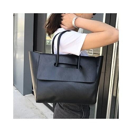 Women Bag New Fashion High-Capacity Tote Bag Solid Zipper Soft Shoulder Bag Handbag Euro-America Style Luxury Designer Bag