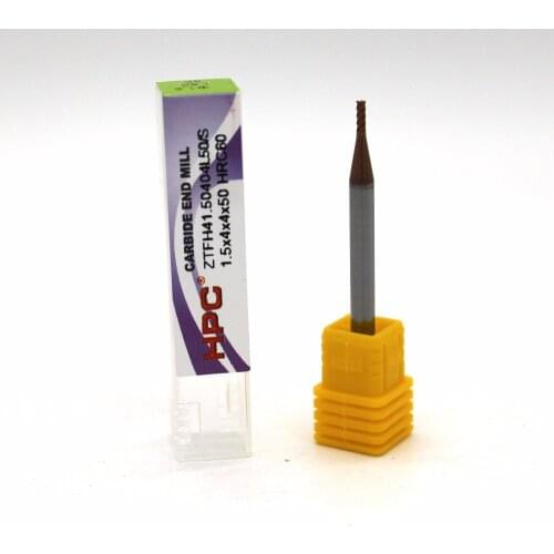 1*4*50/1.5*4*50 of 4 flutes HRC 60 flat end mills CNC machine