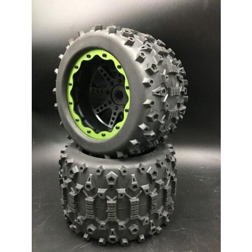 1/8 Racing on Road buggy beadlock green ring wheel Tire set for HPI 4.6 XL Flux E-REVO 2pcs