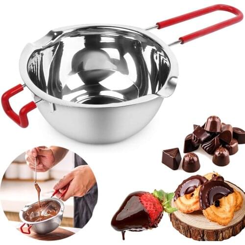 1pcs Portable Stainless Steel Chocolate Butter Melting Pot Anti-Scald Handle Soap Cheese Melted Pan Kitchen Pastry Cooking Tools