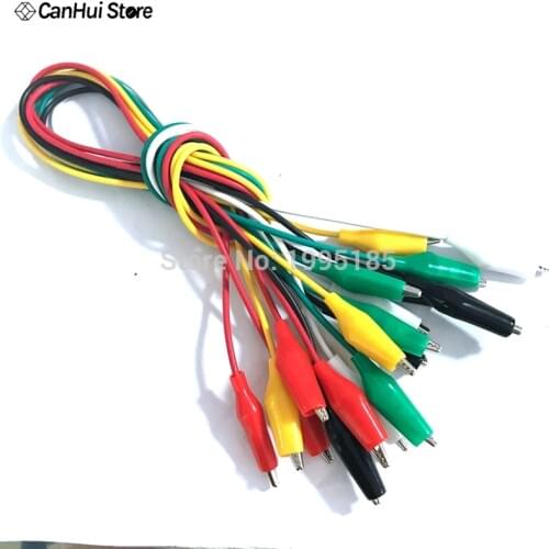 10Pcs 5 colors 50cm Length 35MM Double-ended Alligator Clips Jumper Wire Test Clips DIY Test Cable Test Folder Test Hook Clip