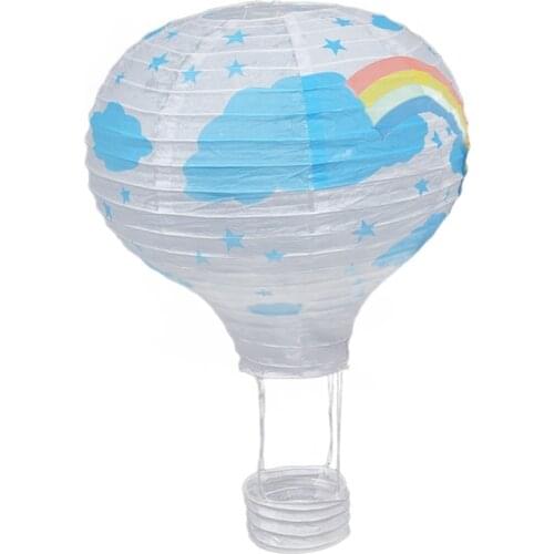 12inch Hot Air Balloon Paper Lantern Lampshade Ceiling Light Wedding Party Decor, White Rainbow