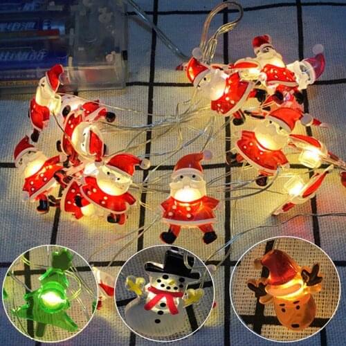 2M 20 LED Snowman Snowflake Santa Claus Light Merry Christmas Decor for Home Xmas Tree Pendant Noel Noel 2020 New Year 2021
