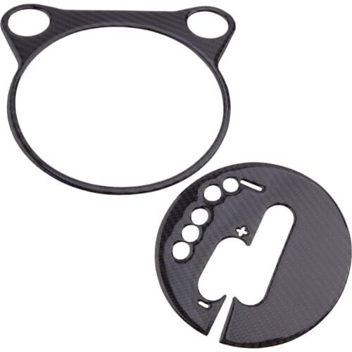 2Pcs Carbon Fiber Gear Shift Box Panel Cover Decor Trim Car Fit for Nissan 370Z Z34 2009-2013 2014 2015 2016 2017 2018 2019 2020