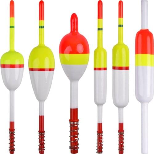 20PCS Fishing Floats Bobbers Wood Float Spring Floats Slip Bobbers For Crappie Panfish Saltwater Fishing 5 Size Available